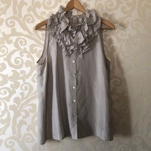 J. Crew sleeveless blouse with ruffles